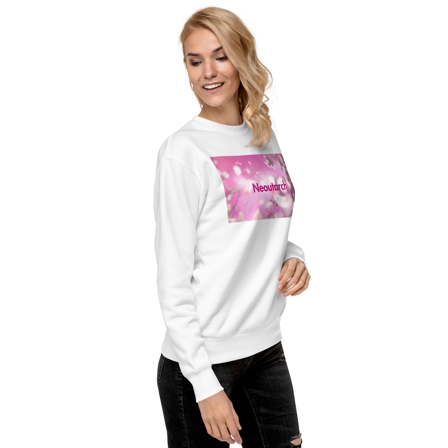 Logo Photo Sweatshirt Sakura White